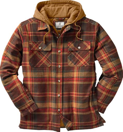 The <b>flannel</b> design is made from 100% cotton, keeping it soft and comfortable throughout the entire day. . Mens maplewood hooded flannel shirt jacket
